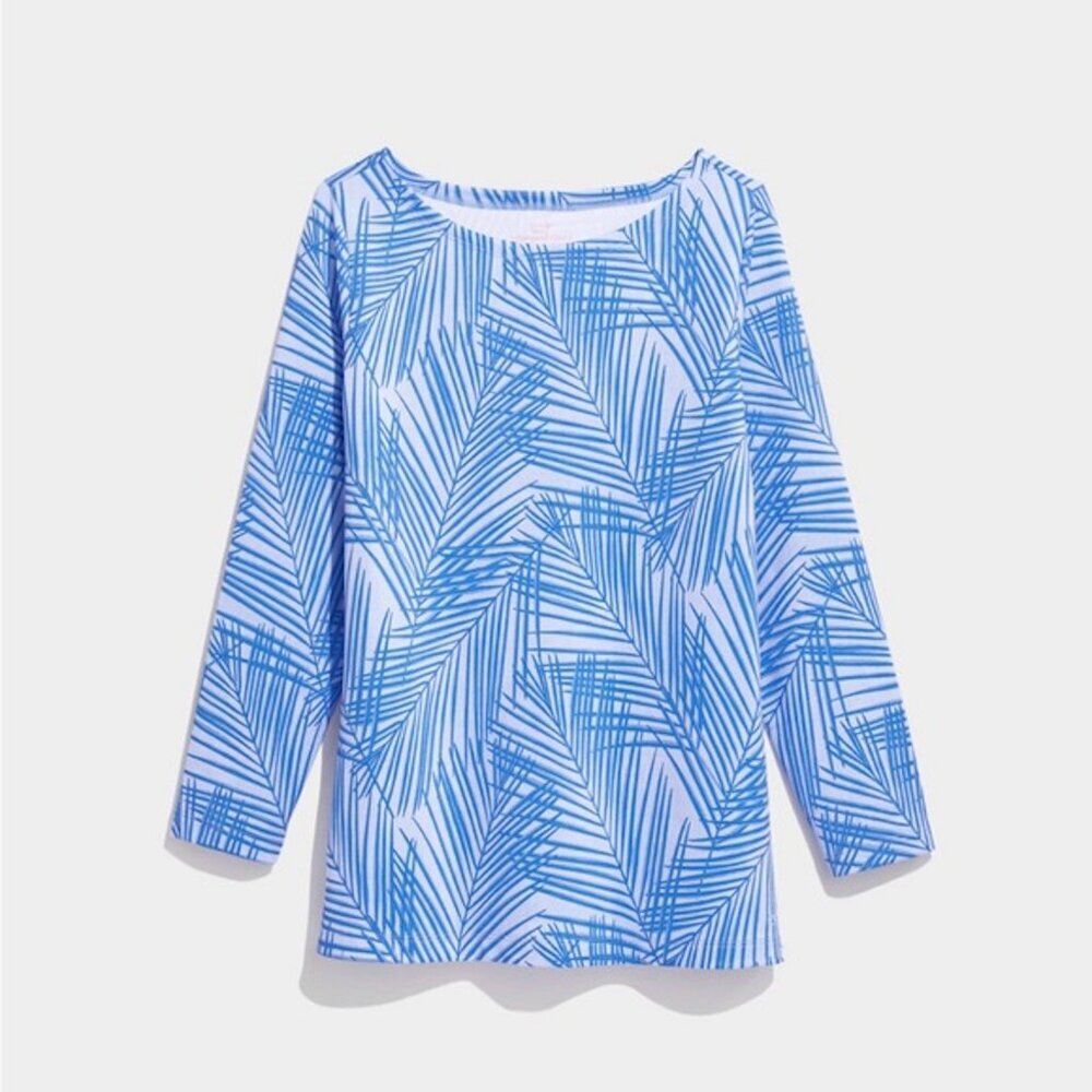 NWT New Vineyard Vines Palm Calm Water Sankaty Simple Boatneck Top Size S